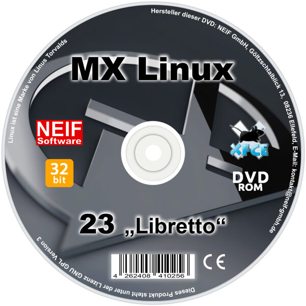MX Linux 23 "Libretto" 32 bit auf DVD