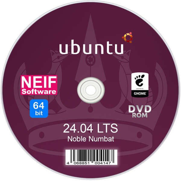 Linux Ubuntu 24.04 "Noble Numbat" LTS  auf DVD